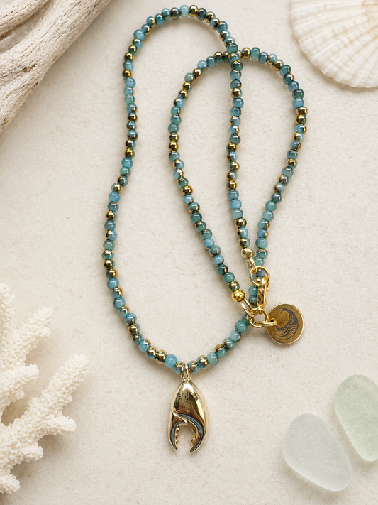 Gold Lobster Claw Coastal Necklace