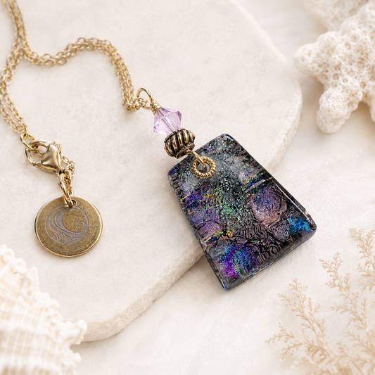 Moonlit Tide Dichroic Glass Necklace