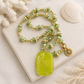 Lime Tide Fused Glass Pendant Necklace