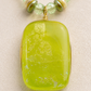 Lime Tide Fused Glass Pendant Necklace