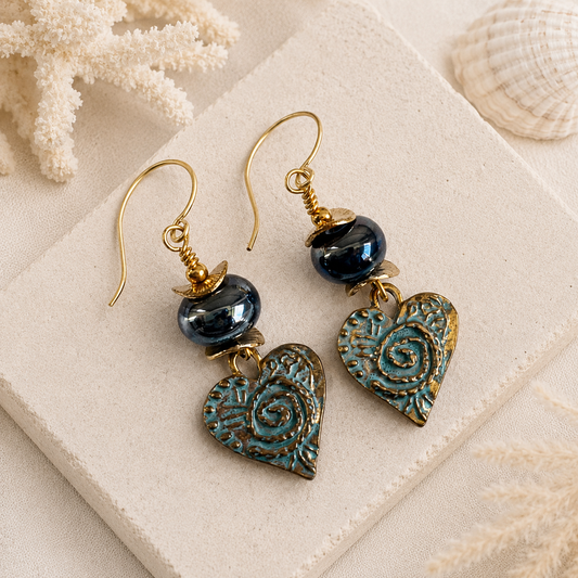 Sea Whisper Heart Earrings