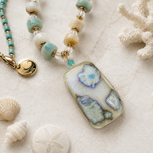 Ocean Fossil Glow Pendant Necklace