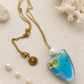 Pearl Tide Coastal Glass Pendant Necklace