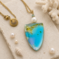 Pearl Tide Coastal Glass Pendant Necklace