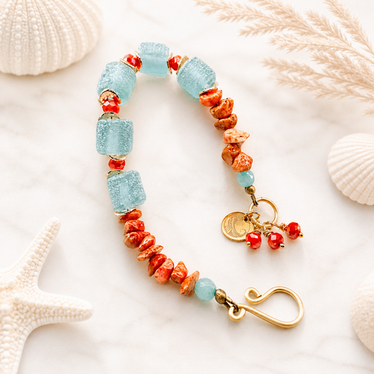Seafoam & Coral Luxe Bracelet