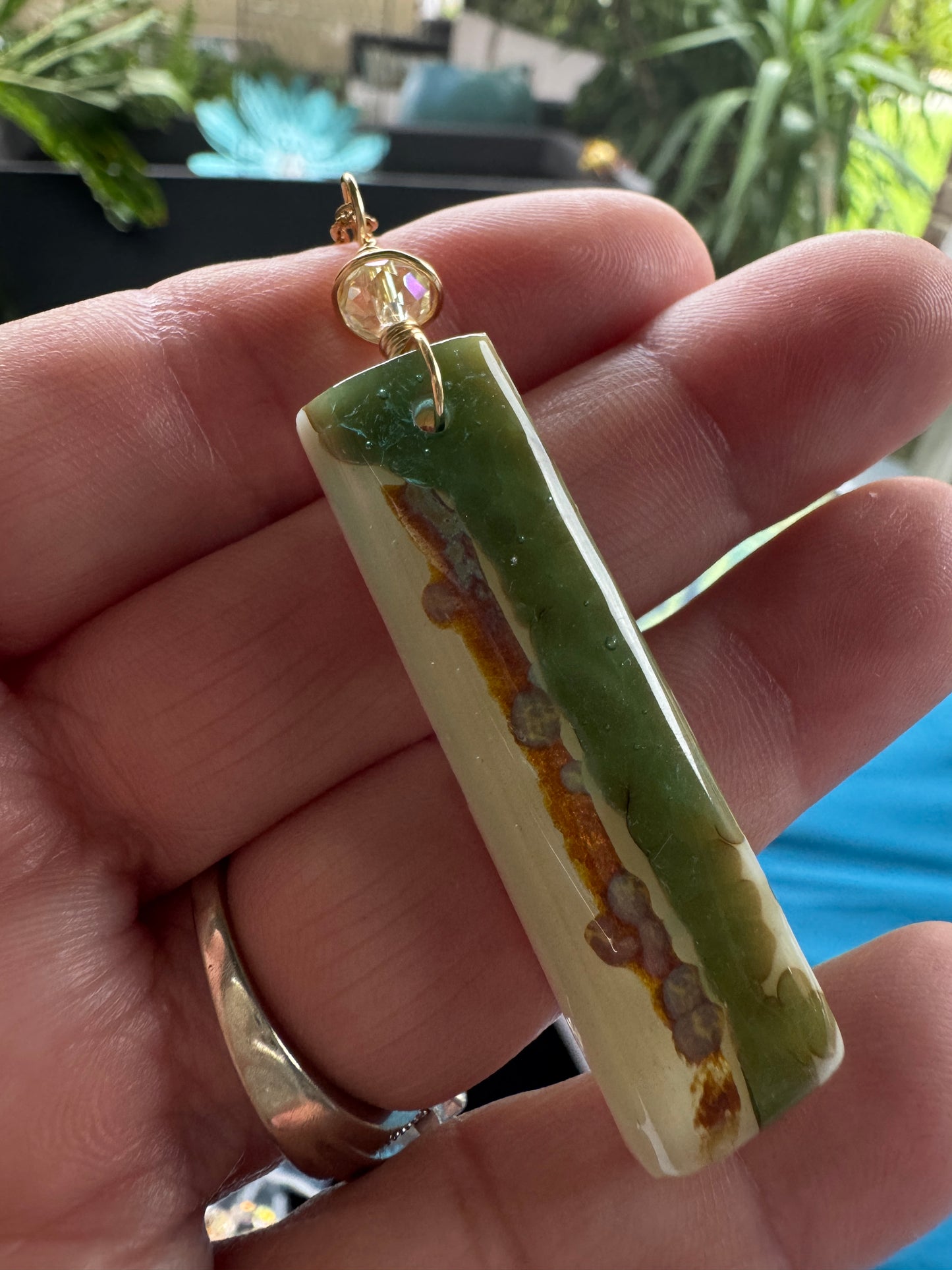 Emerald Coast Fused Glass Pendant Necklace