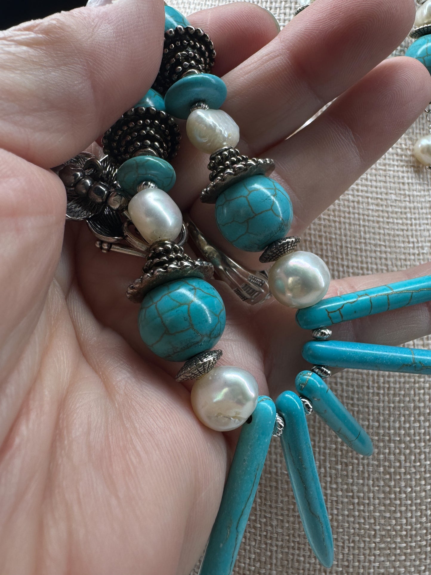 Baroque Pearls and Dyed Howlite