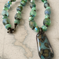 Moss and Sea Roman Glass Necklace