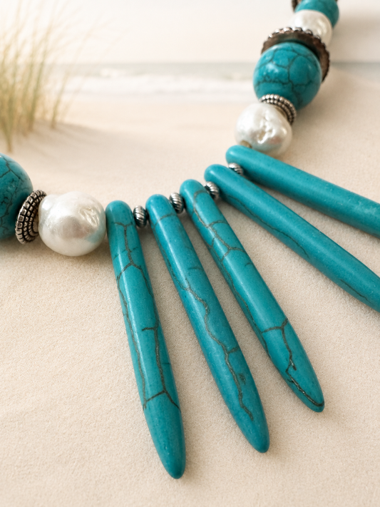 Baroque Pearls and Dyed Howlite